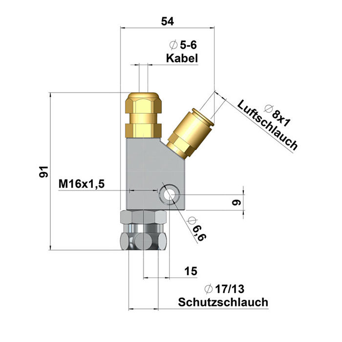 Rotoclear S3 Adapter Elektr-Pneu Schlauch